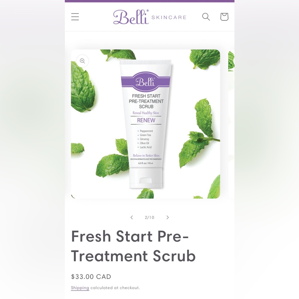 Belli Fresh Start Pre-Treatment Scrub - 191ml/6.5 fl oz - Made in USA